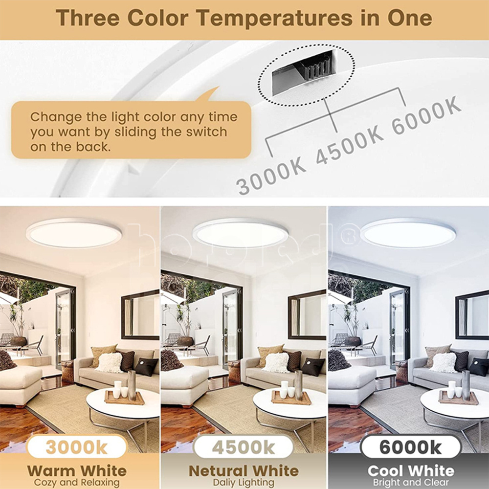 Hofoled Modern Round Ultra Thin Ceiling Light LED Fixtures Ceiling Chandelier Flush Mount Led Ceiling Lights For Living Bedroom