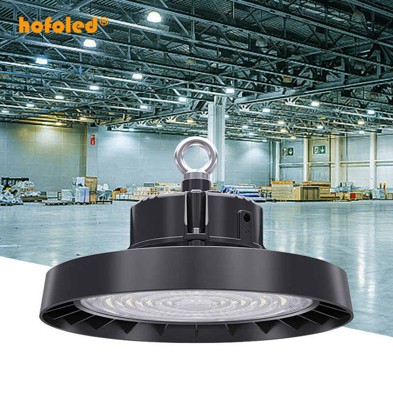 IP65 Industrial Warehouse Shop Motion Sensor 10V Dimmable UFO Led High Bay Light 3000K 4000K 6000K 100W 150W 200W