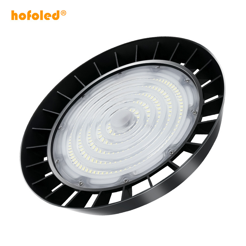 IP65 Industrial Warehouse Shop Motion Sensor 10V Dimmable UFO Led High Bay Light 3000K 4000K 6000K 100W 150W 200W