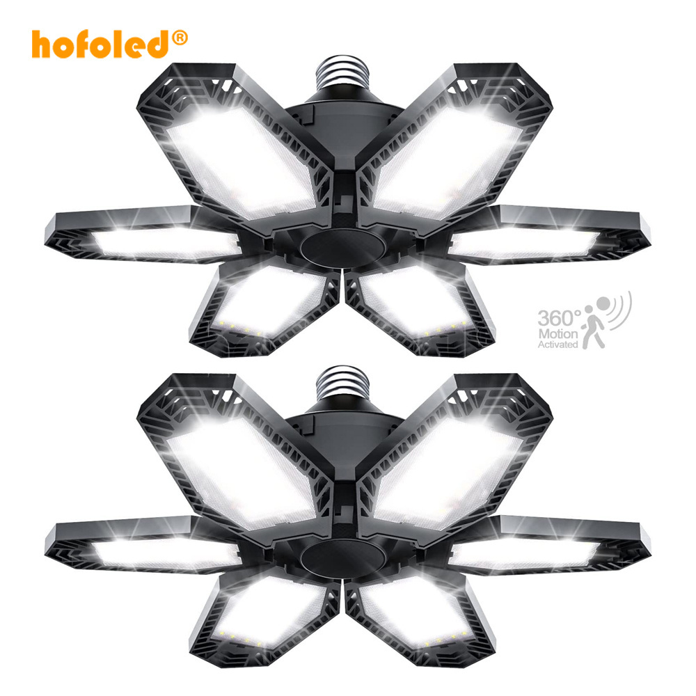 Hofoled Motion Activated Warehouse Ceiling Lights Lighting LED Bulb Fixture LED Shop Garage Light