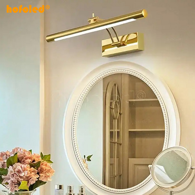 Modern 12W Wall Lights Decorative Iron Body LED Bathroom Makeup Vanity Light Waterproof Stainless Steel Lamp for Mirror Front