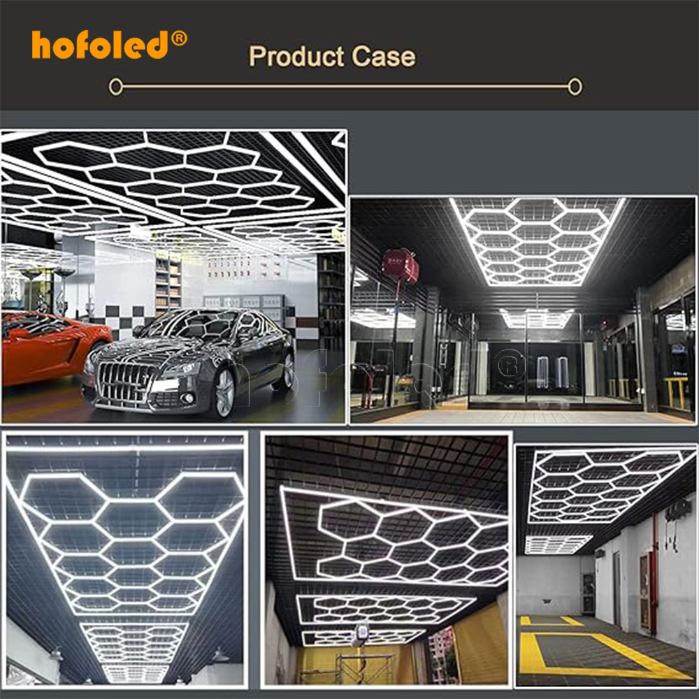 Hofoled Design Led Lamp Hexagrid Working Lighting Honeycomb Garage  Pendent Lamp Led Hexagon Modern Ceiling Lights