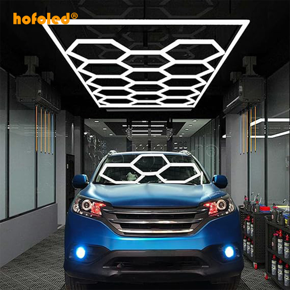 Hofoled Design Led Lamp Hexagrid Working Lighting Honeycomb Garage  Pendent Lamp Led Hexagon Modern Ceiling Lights