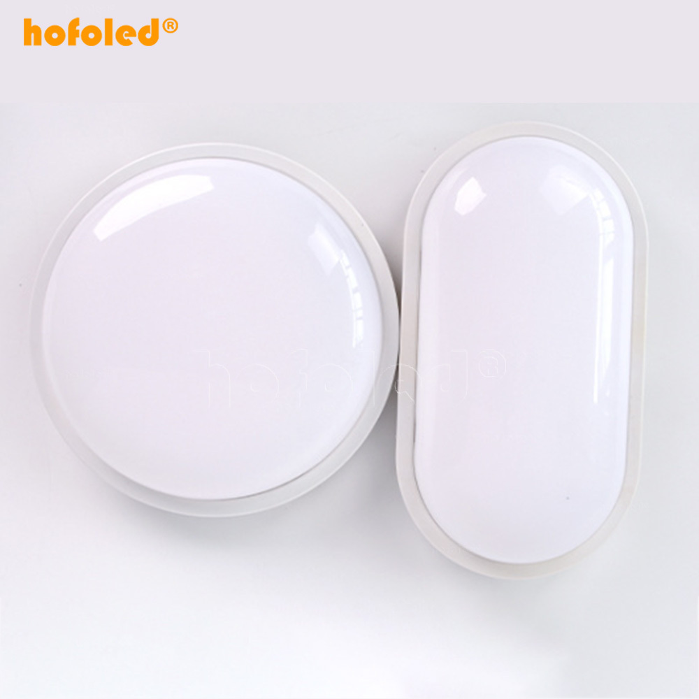 Hofoled Surface LED Flush Mount Lighting Fixture 20W Outdoor Ceiling Lamp Round Oval Led Bulkhead Light