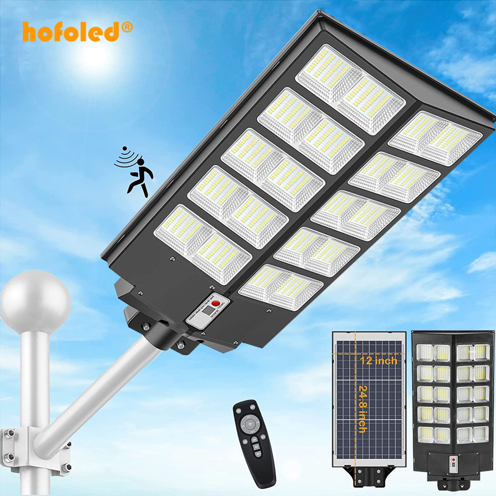 HOFOLED Aluminum Outdoor Solar Street Lamp With Remote Control Waterproof Garden 2000W 600W 800W 1000W Solar Street Light