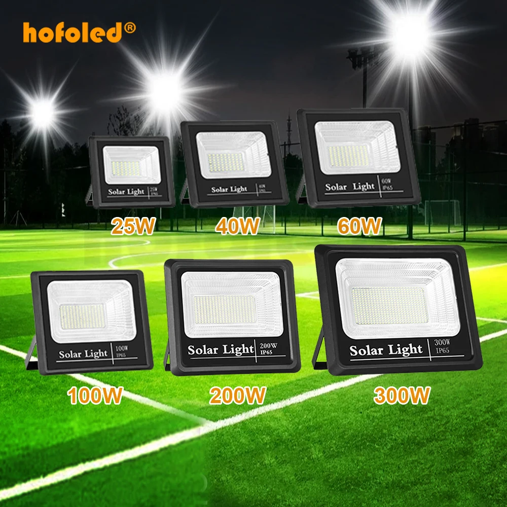 Monocrystalline Silicon Outdoor Lighting Induction Radar Work Reflector Lamp Outdoor Aluminum 200W Flood Light Led Solar