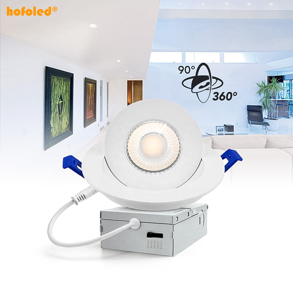 4 inch 3.5 Inch 5CCT Selectable Adjustable  Ultra-Thin LED Dimmable Recessed Ceiling Light Gimbal Recessed Light COB Downlight