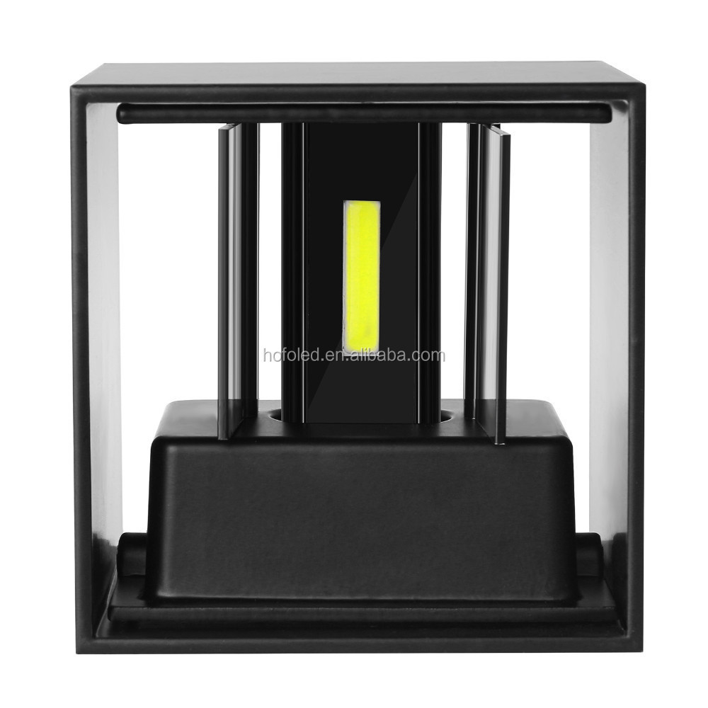 Wholesale Black White optional Outdoor Square Up Down Decorate Wall Mount LED Light Fixture