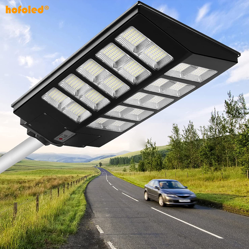 Hofoled 2000W All-In-One Integrated Streetlight Remote Control IP65 Waterproof Outdoor Solar LED Street Light