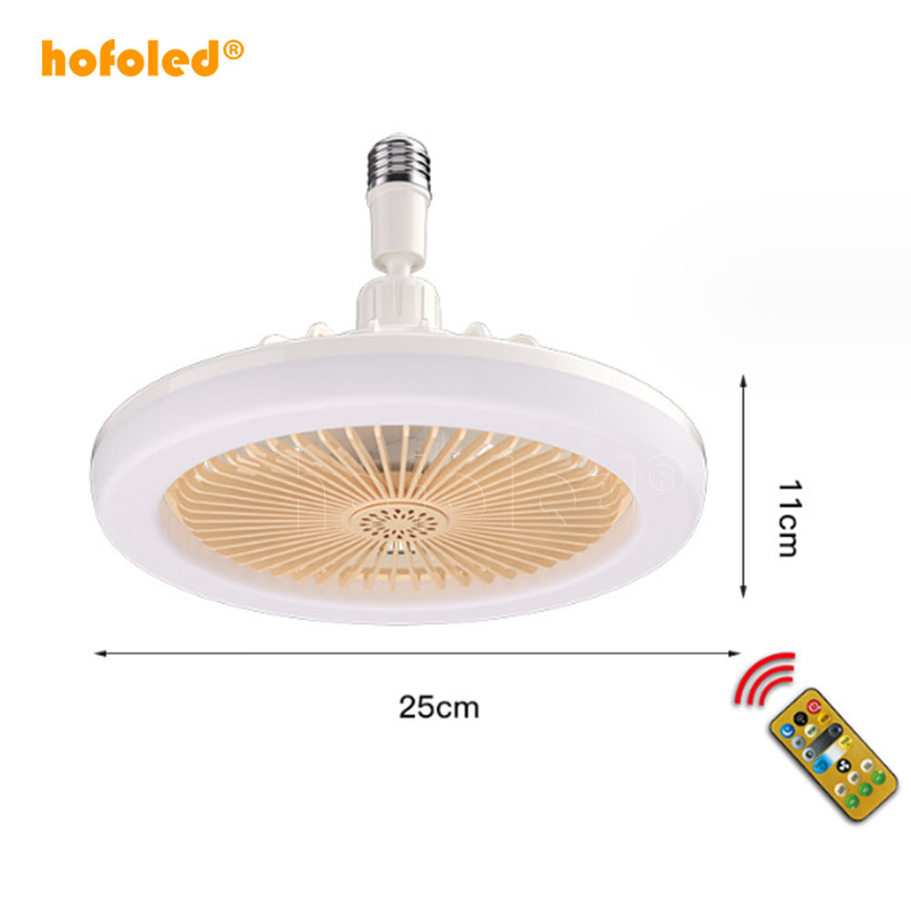 Modern Ceiling LED Light with Remote Control Adjustable E27 Electric Fans LED Bulb for Living Room and Industrial Use AC Motor