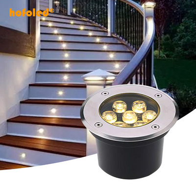 Hofoled Waterproof Inground Uplight Landscape Light Recessed Outdoor Deck Garden Ground IP67 Buried Lamp Led Underground Light