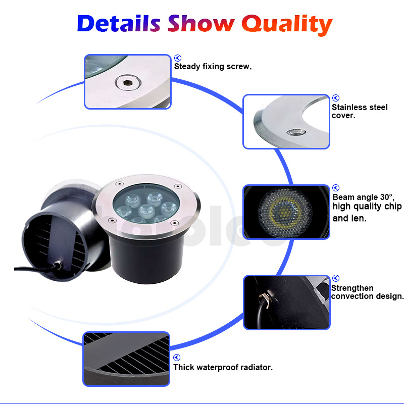 Hofoled Waterproof Inground Uplight Landscape Light Recessed Outdoor Deck Garden Ground IP67 Buried Lamp Led Underground Light