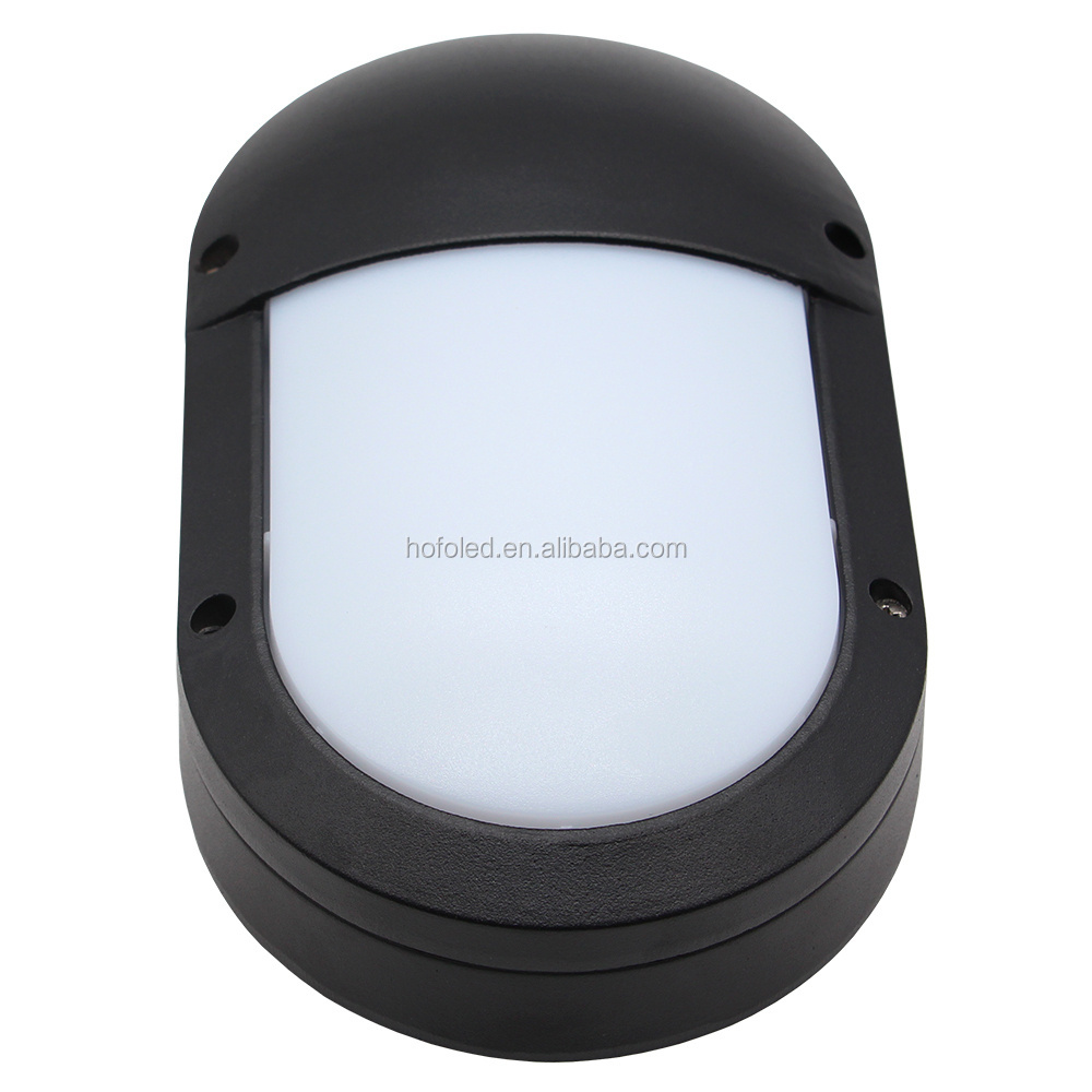 220mm 10W Black Outdoor LED Wall Light LED Oval Bulkhead Ceiling LED Light  for Bedroom Sauna Room Storehouse