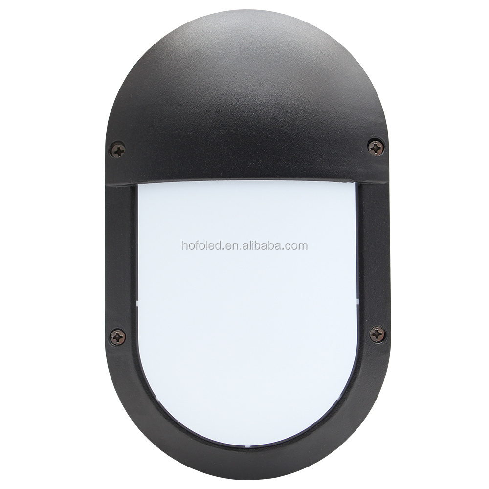 220mm 10W Black Outdoor LED Wall Light LED Oval Bulkhead Ceiling LED Light  for Bedroom Sauna Room Storehouse