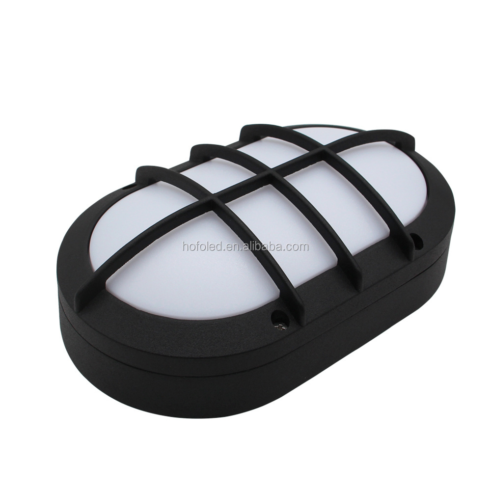 IP65 Outdoor Caged Bulkhead Light 10W Oval Wall Mounted Night Light