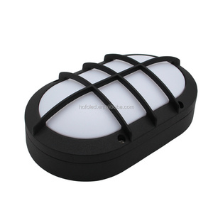 IP65 Outdoor Caged Bulkhead Light 10W Oval Wall Mounted Night Light