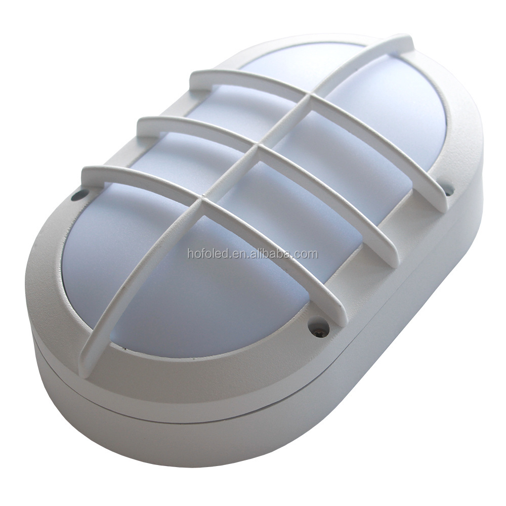 IP65 Outdoor Caged Bulkhead Light 10W Oval Wall Mounted Night Light