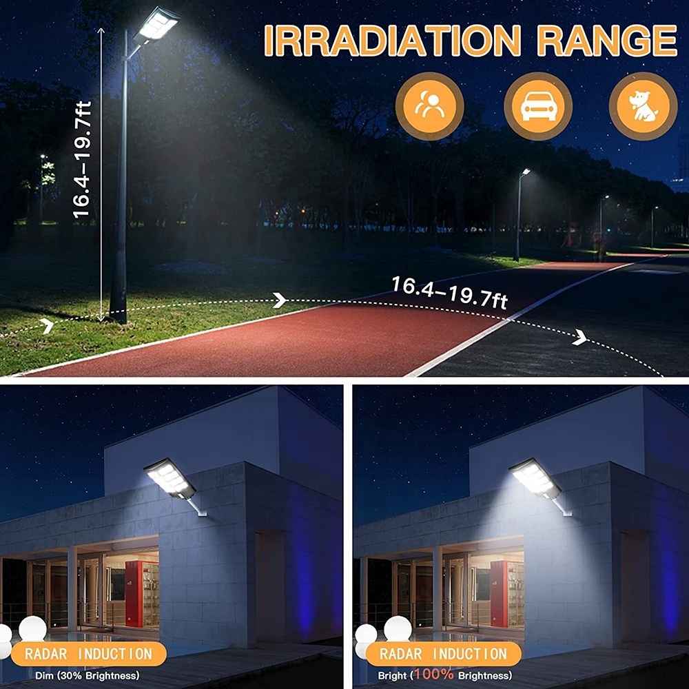 IP65 Outdoor All In One Solar Lamp Street High Lumen 600W 800W 1000W 2000W Integrated Exterior LED Solar Street Light