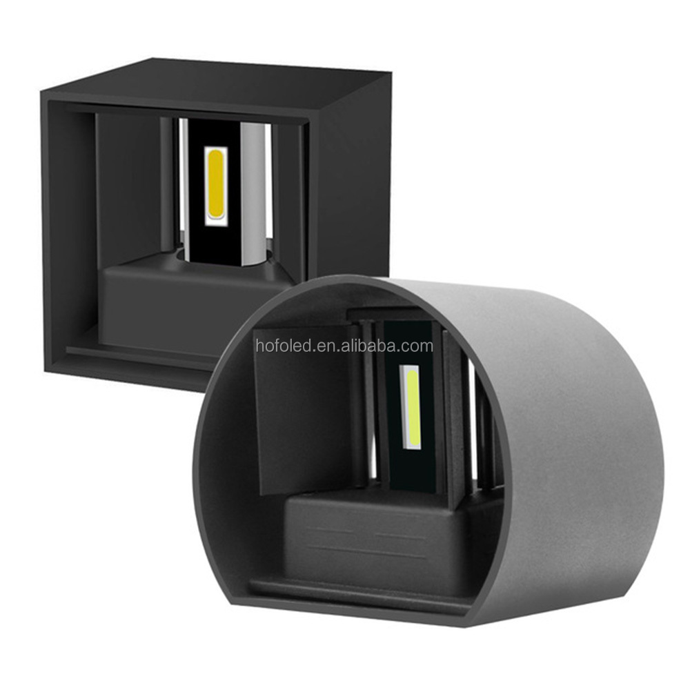 Wholesale Black White optional Outdoor Square Up Down Decorate Wall Mount LED Light Fixture