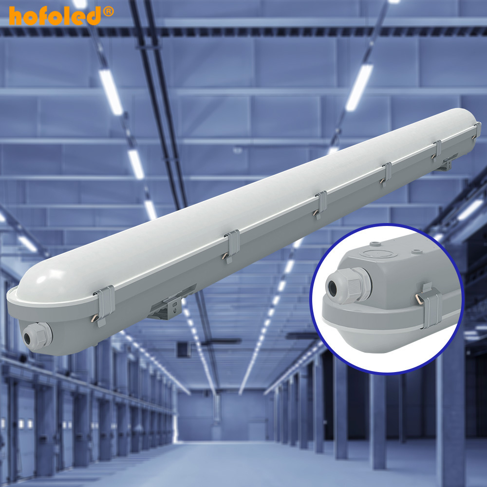 Hofoled Waterproof 20W 30W 40W LED Vapor Tight Light 100-277V IP66 1.2m 4FT Packing Garage Warehouse LED Tri proof Light