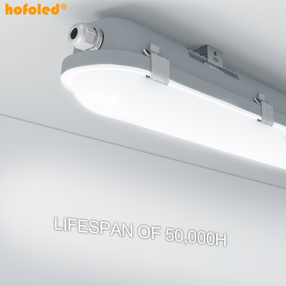 Hofoled Waterproof 20W 30W 40W LED Vapor Tight Light 100-277V IP66 1.2m 4FT Packing Garage Warehouse LED Tri proof Light