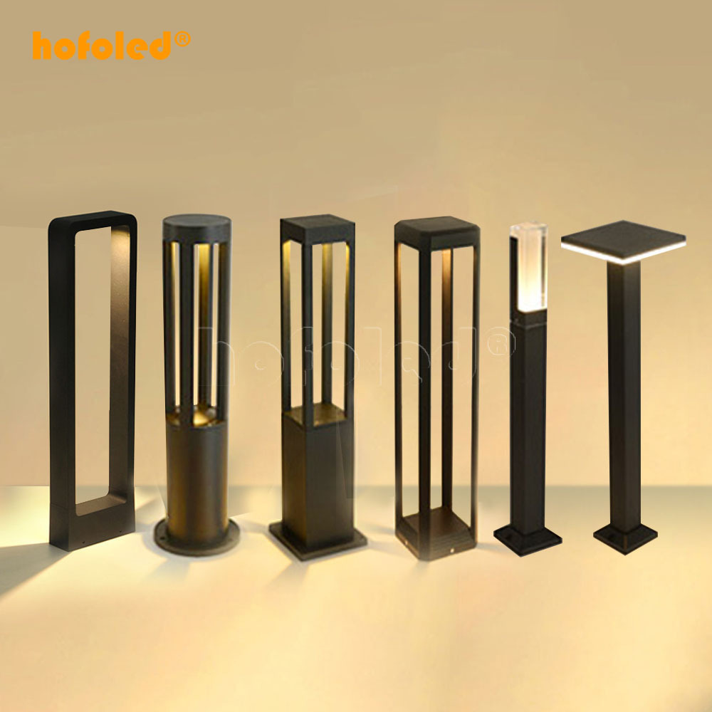 Modern IP65 Waterproof Pillar Bollard Lights Landscape Pathway Outdoor Led Lawn Lawn Solar Garden Lighting