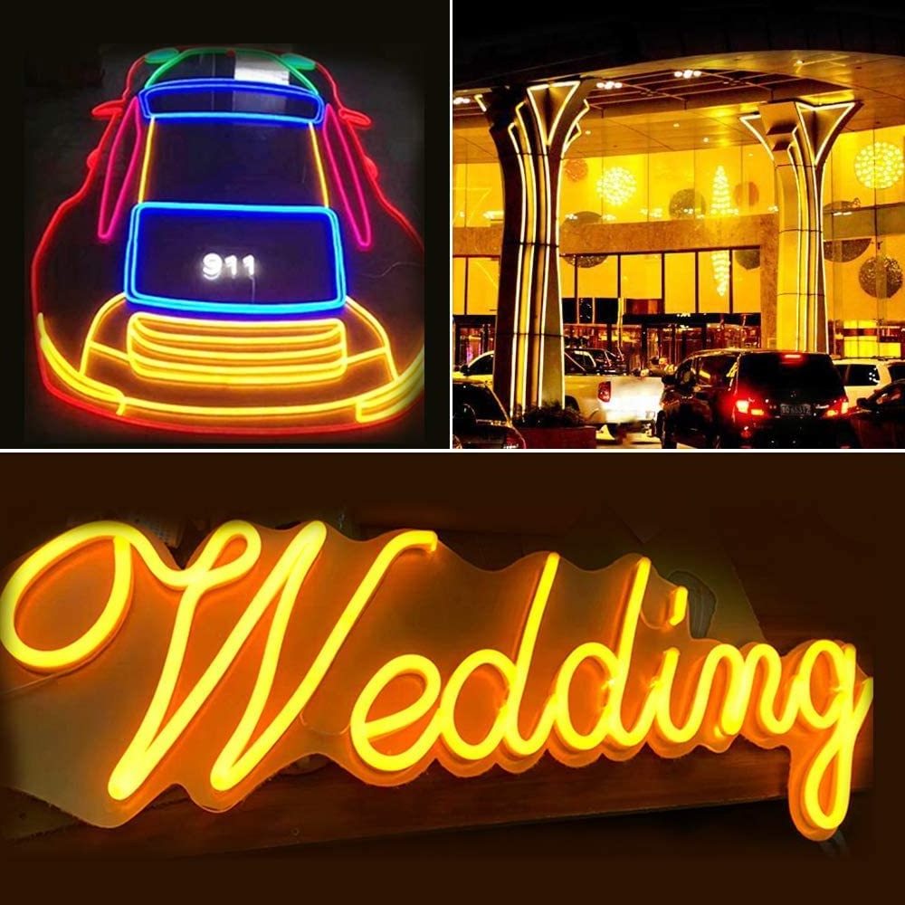 LED Neon Lights 16.4ft 5m Luces LED IP65 Waterproof LED Strip Light 12V 600 SMD 2835 LED Flex Non Strip for Kitchen Bedroom Home