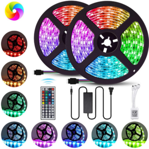 Hofoled Waterproof 5050 LED Color Changing DIY Flexible RGB LED Strip Light with 44 key Remote for Home Lighting Bar Kitchen Bed