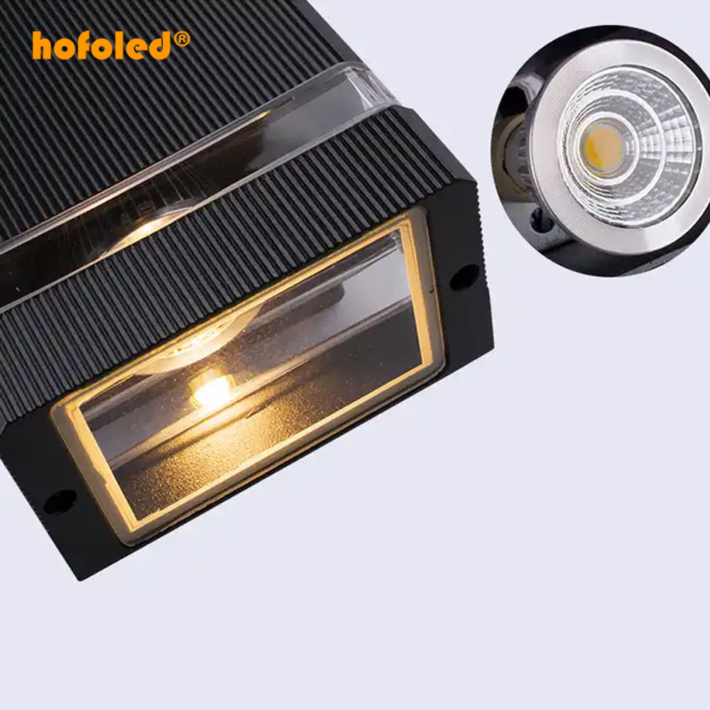 Hofoled Outside Square Up and Down Lights Outdoor Wall Light Sconce Aluminum Waterproof LED Outdoor Wall Lamps For Wall Patio