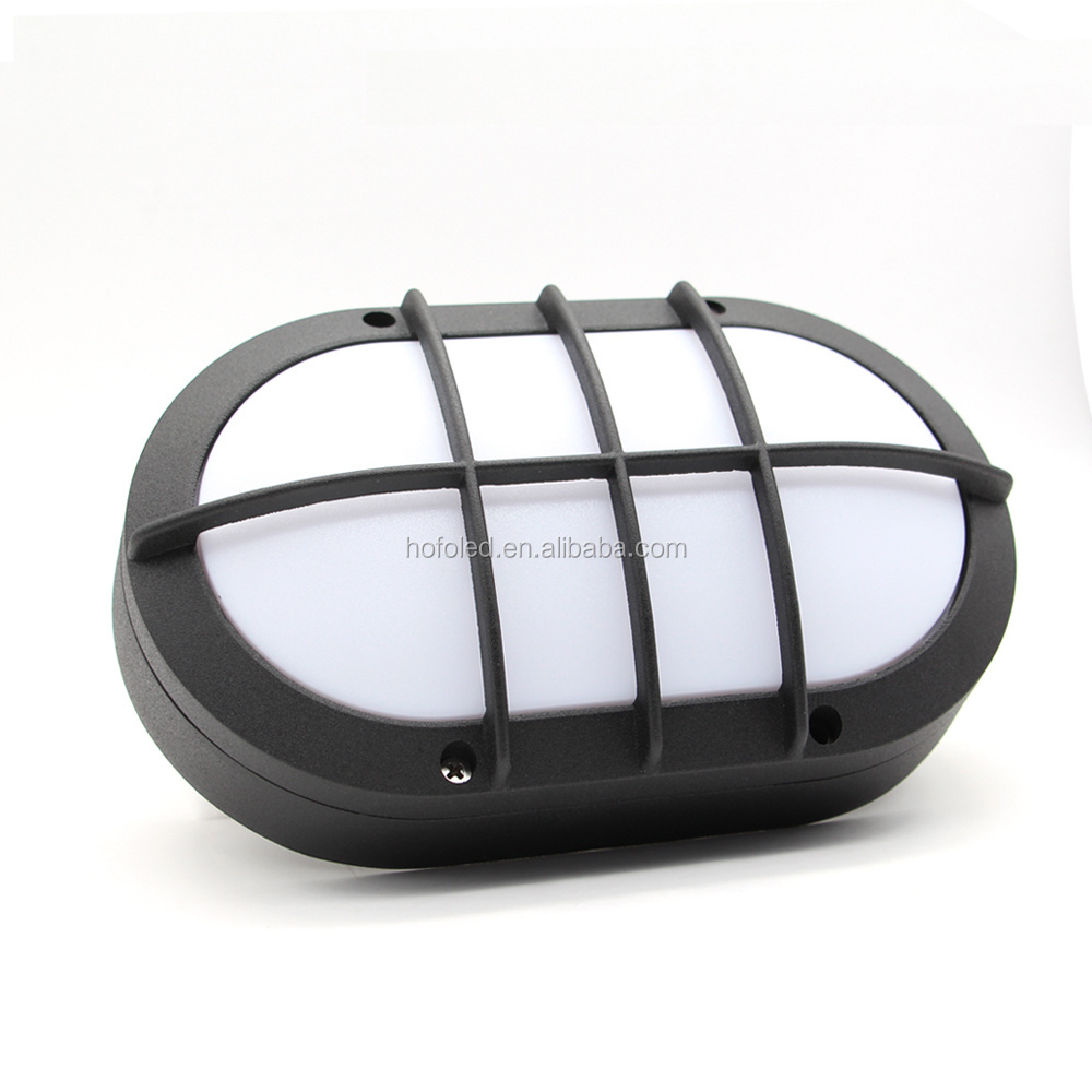 IP65 Outdoor Caged Bulkhead Light 10W Oval Wall Mounted Night Light