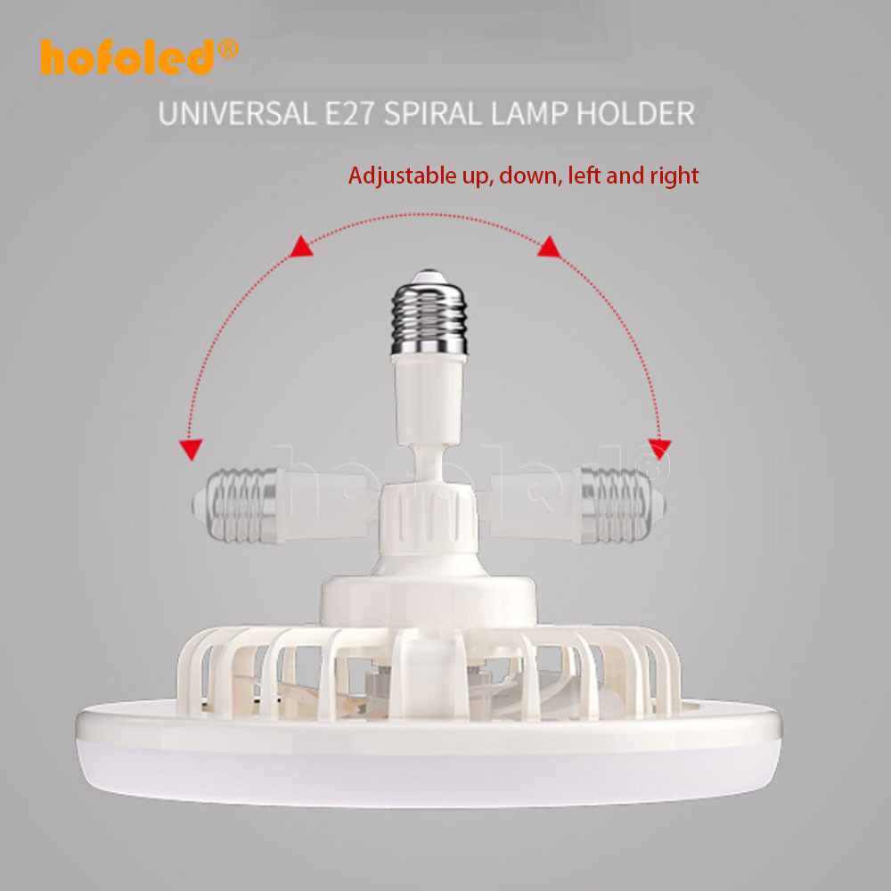 Modern Ceiling LED Light with Remote Control Adjustable E27 Electric Fans LED Bulb for Living Room and Industrial Use AC Motor