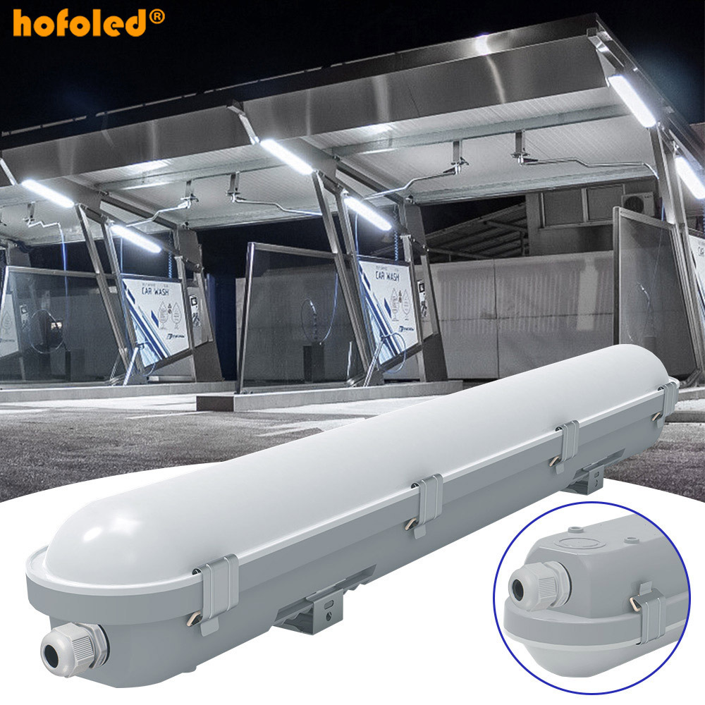 Hofoled Waterproof 20W 30W 40W LED Vapor Tight Light 100-277V IP66 1.2m 4FT Packing Garage Warehouse LED Tri proof Light