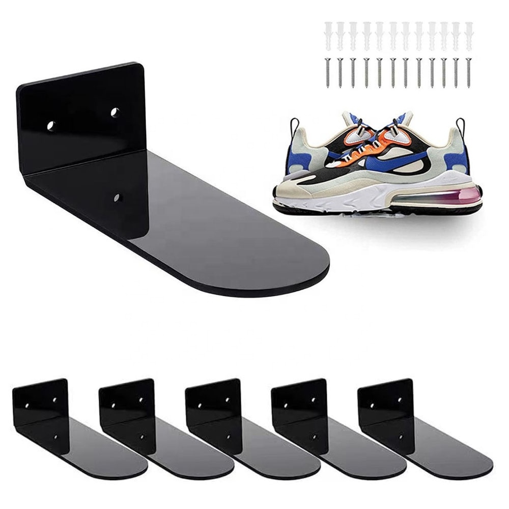 6PACKS Clear Acrylic Sneaker Displays Rack  Display Stand Wall Mounted  Floating  Shoe Shelf