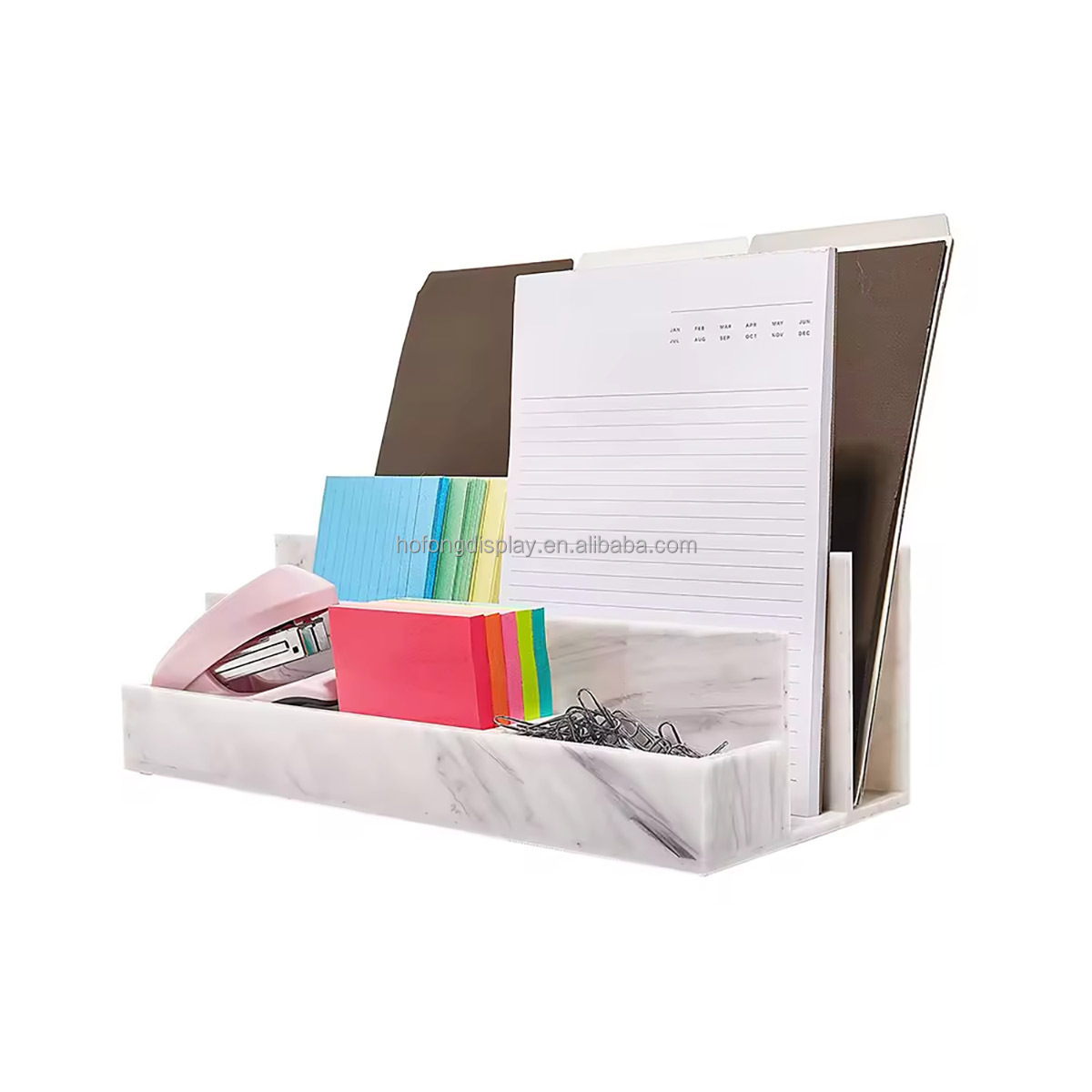 HoFong Acrylic Pen Pencil Organizer Paperclip Sticky Note Storage Mail Sorter Letterhead Office Supplies Acrylic Desk Organizer