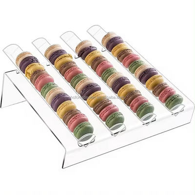 Acrylic Macaron Display Tray,Macaron Holder Cookie Display Stand For Wedding Baby Shower Shop Retail