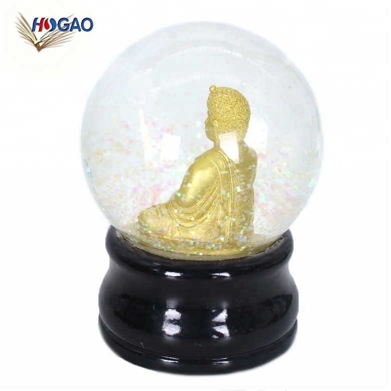 OEM glass globes tourist souvenir india buddha snow globe