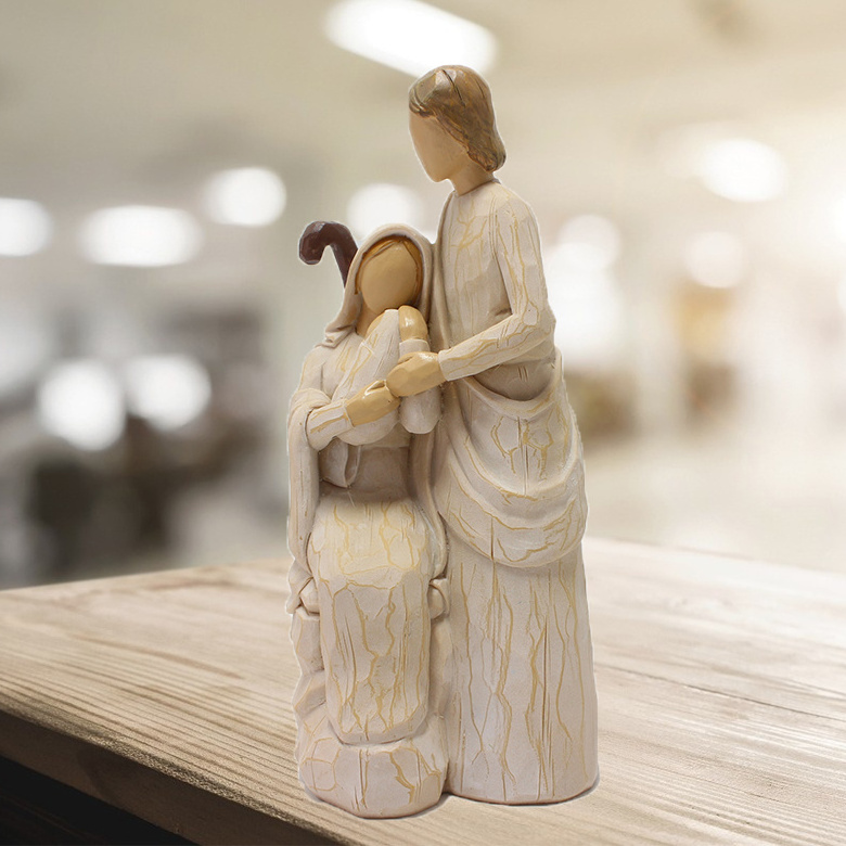 New Arrival In Stock Resin Holy Family Religious Statues Catholic Religious Statues Wholesale