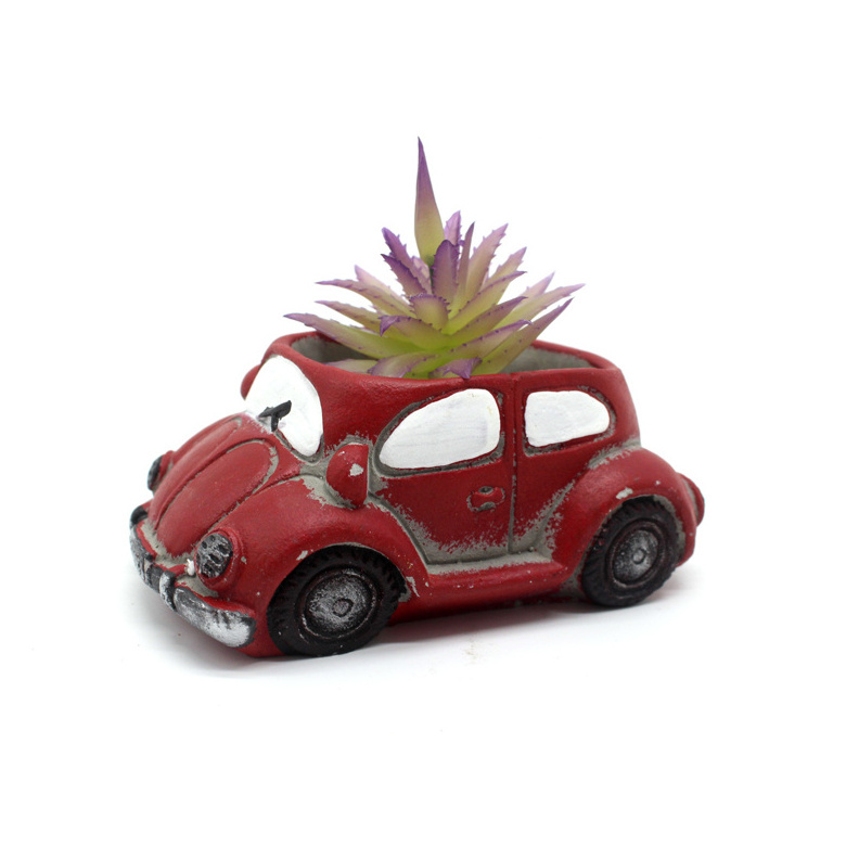 China Wholesale Cute Retro Car Shaped Cheap Home Decoration Indoor Succulent Vase Flower Pots