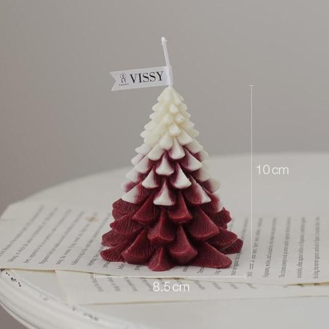 Hot Seller Candle Christmas Tree Shape Christmas Candle Decoration Handmade Candles