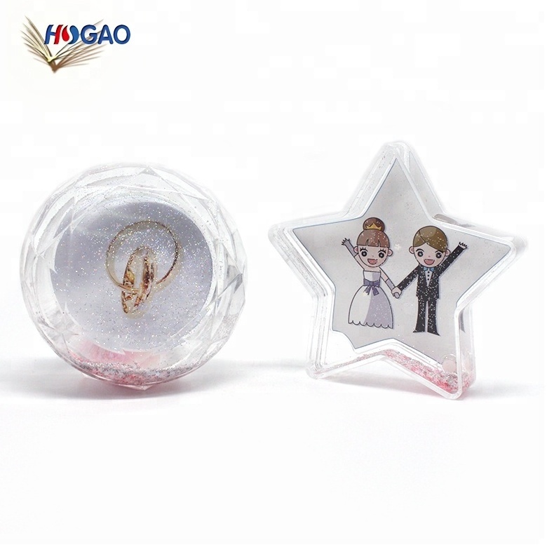 OEM wedding snow globe plastic empty snow globe with photo insert water globe