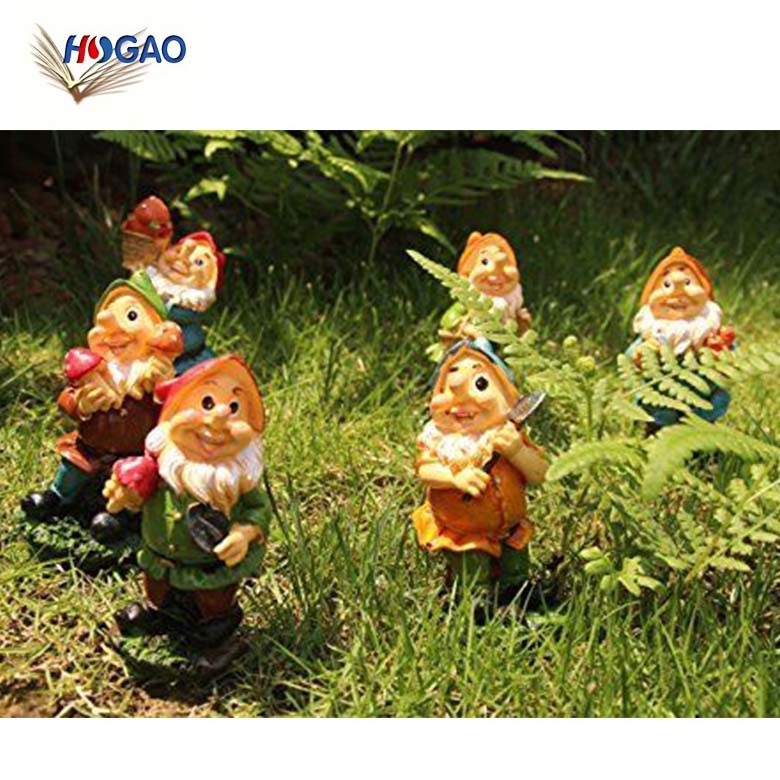 Mini gnomes fairy garden set decorations seven polyresin dwarf with mushrooms