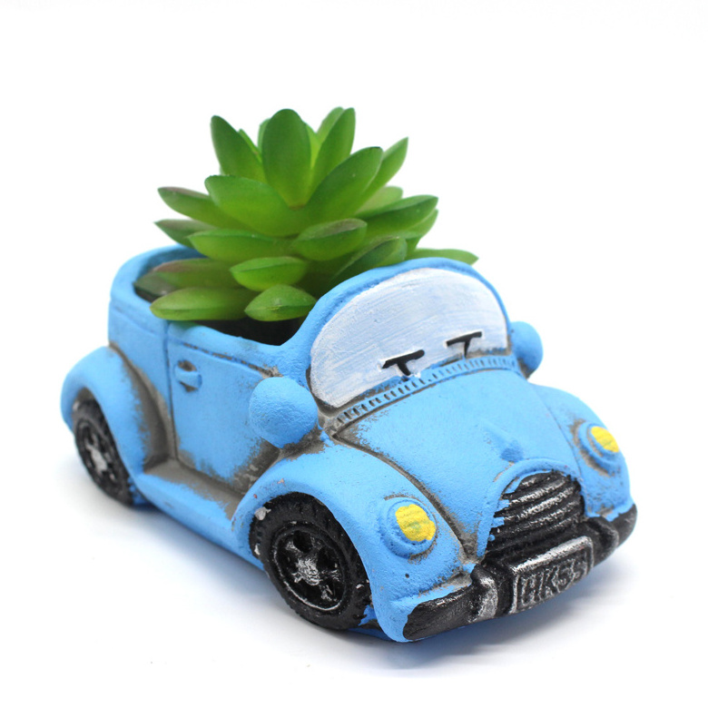 China Wholesale Cute Retro Car Shaped Cheap Home Decoration Indoor Succulent Vase Flower Pots