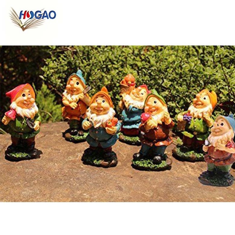 Mini gnomes fairy garden set decorations seven polyresin dwarf with mushrooms