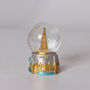 luxurious Dubai building snow globe for tourist souvenir