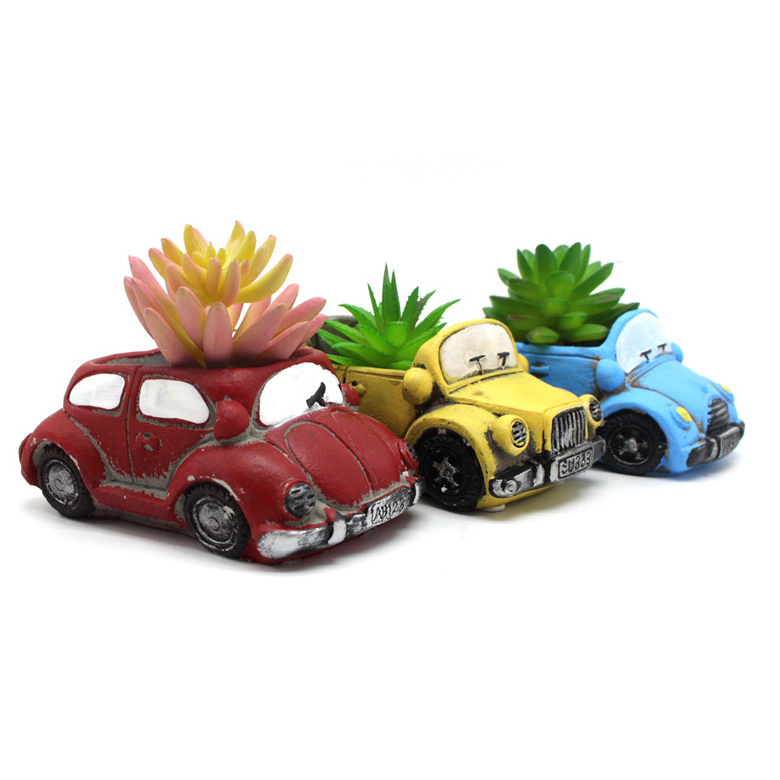 China Wholesale Cute Retro Car Shaped Cheap Home Decoration Indoor Succulent Vase Flower Pots