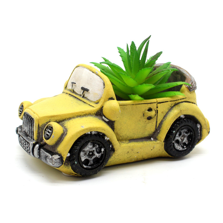 China Wholesale Cute Retro Car Shaped Cheap Home Decoration Indoor Succulent Vase Flower Pots