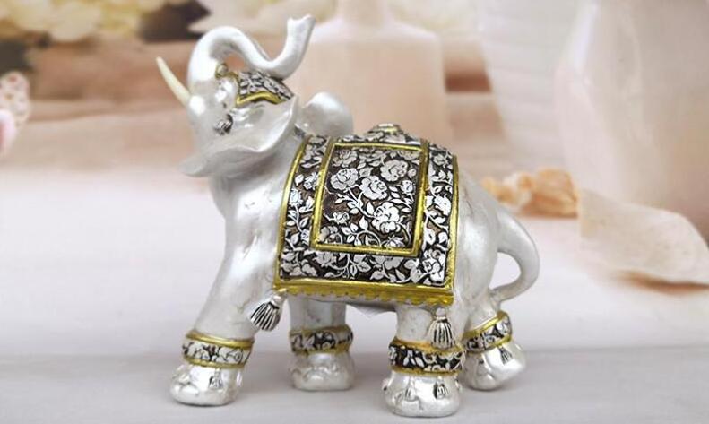 Hot Popular Set Of 3 Silver Indian Elephant Statues Home Decor Resin Elephant Statue