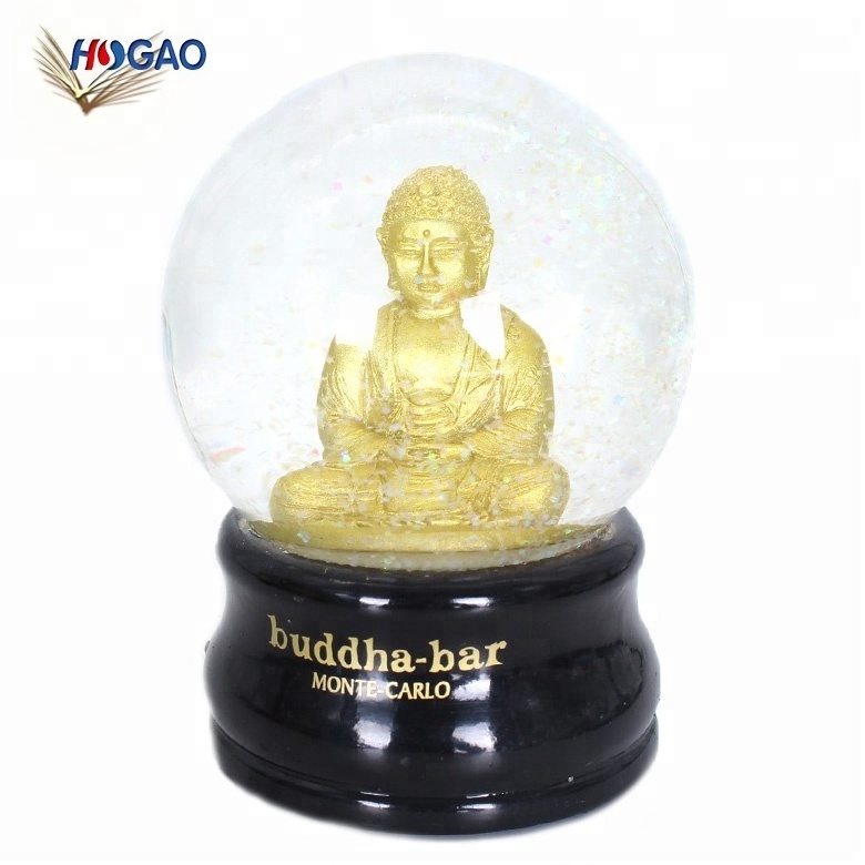 OEM glass globes tourist souvenir india buddha snow globe