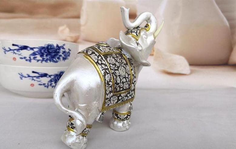 Hot Popular Set Of 3 Silver Indian Elephant Statues Home Decor Resin Elephant Statue