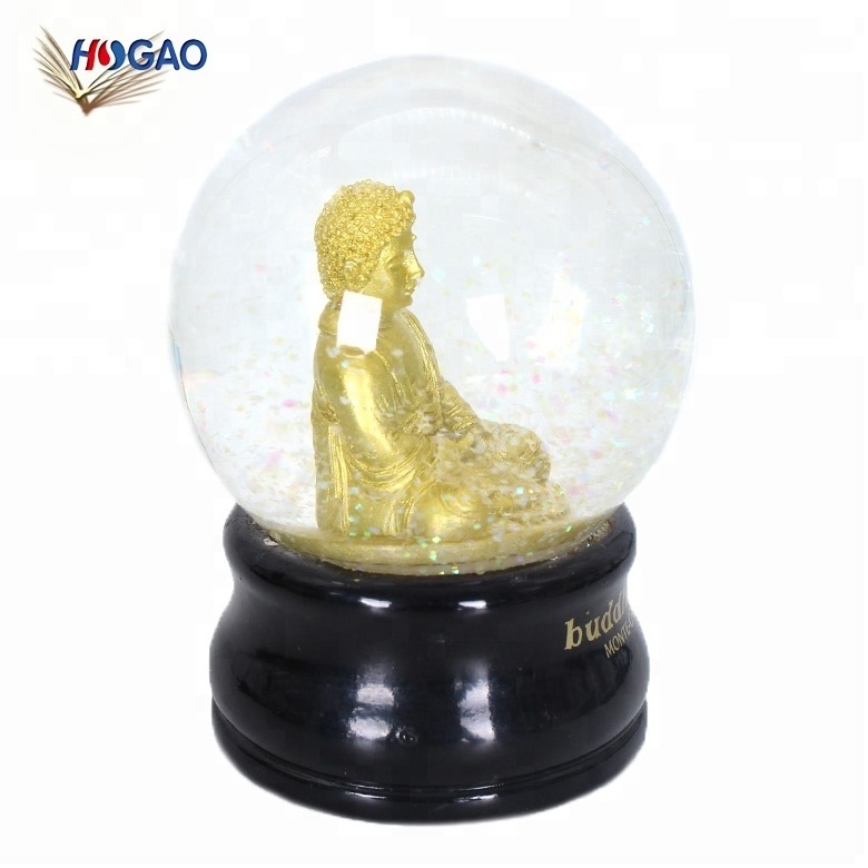 OEM glass globes tourist souvenir india buddha snow globe